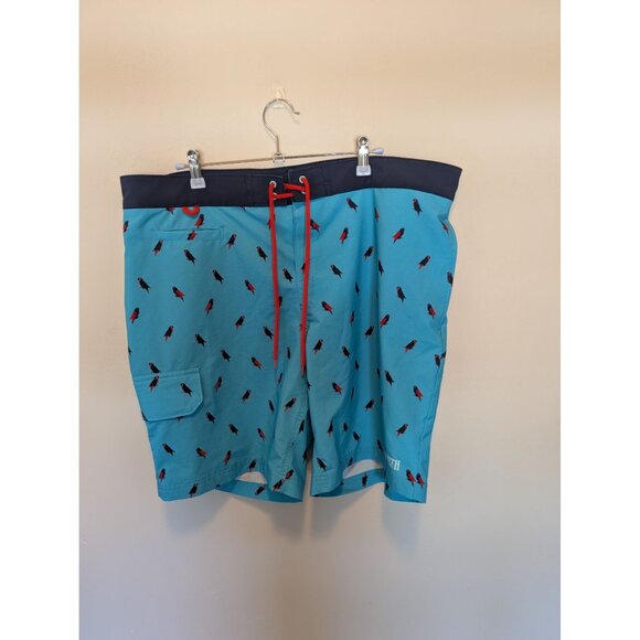 Duluth Trading Parrot Board Shorts Swim Trunks size 38 9" Bull Moose, Bird, Beac - Picture 1 of 4